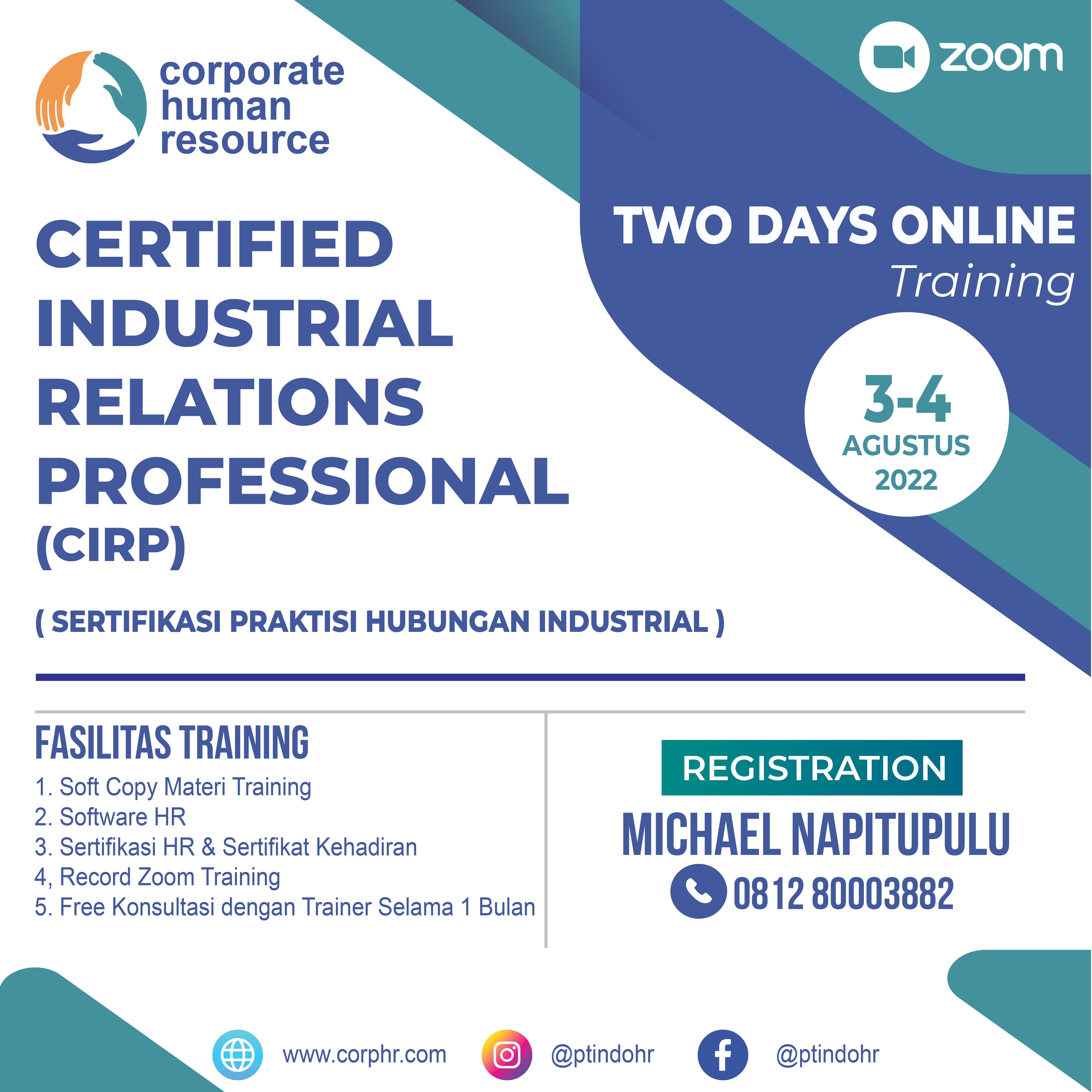 TWO DAYS ONLINE TRAINING CERTIFIED INDUSTRIAL RELATIONS PROFESSIONAL ...