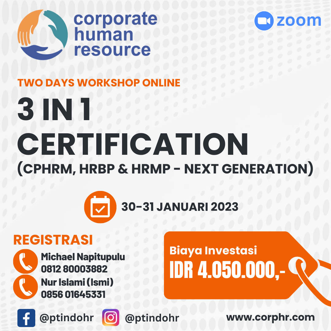 3 IN 1 CERTIFICATION (CPHRM, HRBP & HRMP NEXT GENERATION) (Jan2023