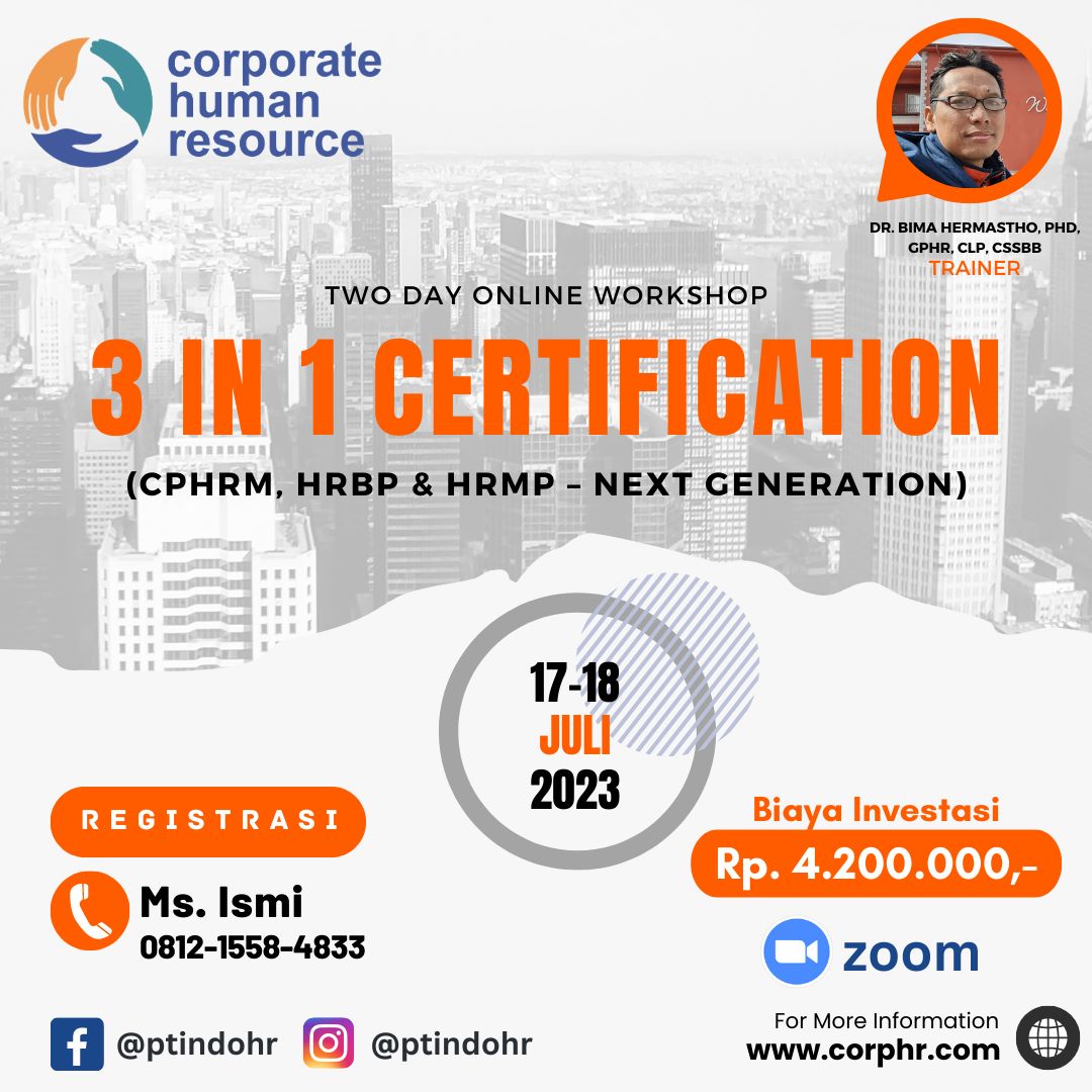 3 in 1 Certification (CPHRM, HRBP & HRMP Next Generation) 1718 Juli