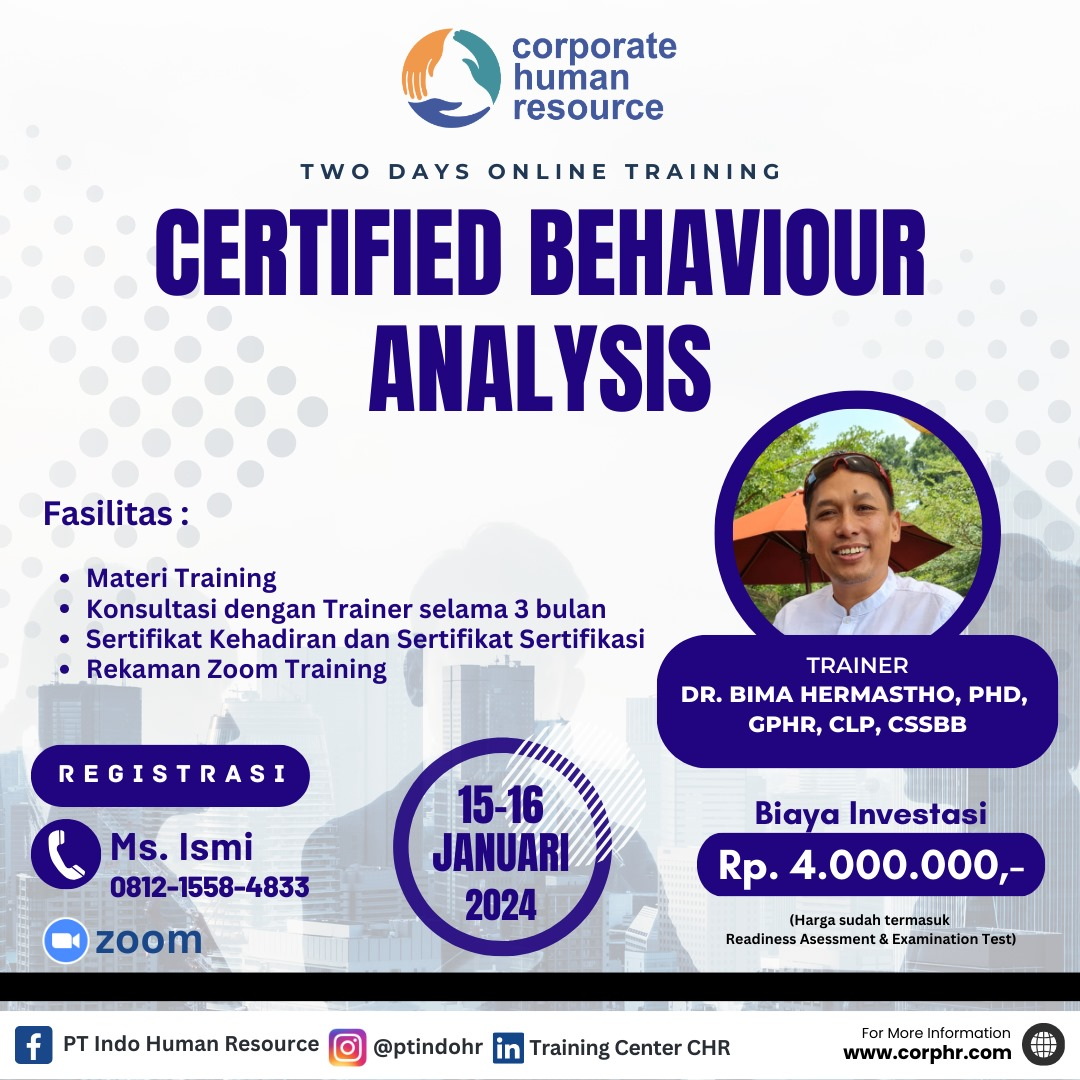 CERTIFIED BEHAVIOUR ANALYST 15 16 Januari 2024 Corporate Human Resource   CBA Januari 2024 