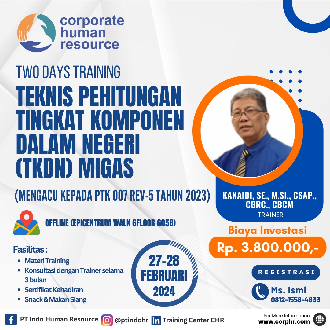 TEKNIS PEHITUNGAN TINGKAT KOMPONEN DALAM NEGERI (TKDN) MIGAS – (27-28 ...